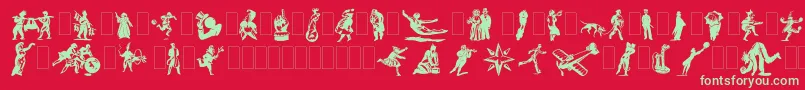 Dfprimitivestwo Font – Green Fonts on Red Background