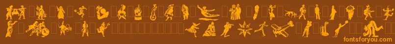 Dfprimitivestwo Font – Orange Fonts on Brown Background