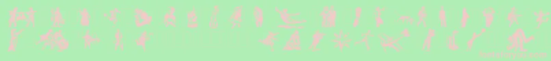 Dfprimitivestwo Font – Pink Fonts on Green Background