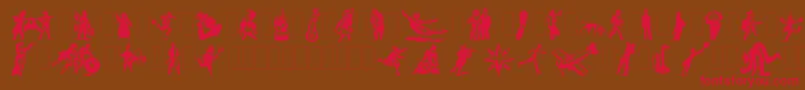 Dfprimitivestwo Font – Red Fonts on Brown Background