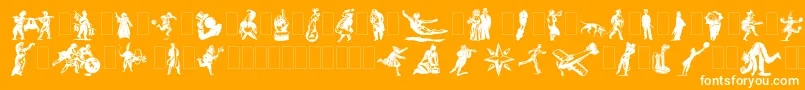 Dfprimitivestwo Font – White Fonts on Orange Background
