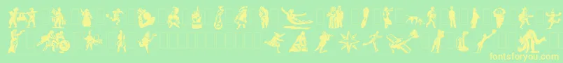 Dfprimitivestwo Font – Yellow Fonts on Green Background