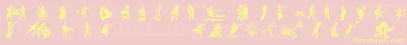Dfprimitivestwo Font – Yellow Fonts on Pink Background