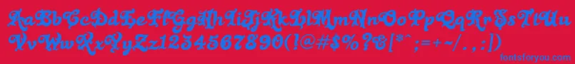 Blackr1 Font – Blue Fonts on Red Background