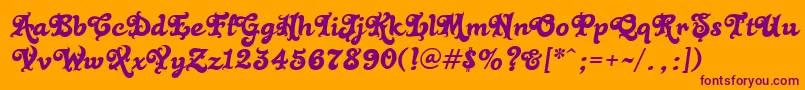 Blackr1 Font – Purple Fonts on Orange Background