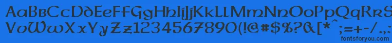 DalelandsUncial Font – Black Fonts on Blue Background
