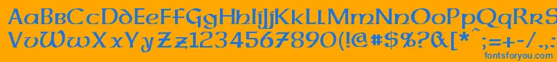 DalelandsUncial Font – Blue Fonts on Orange Background