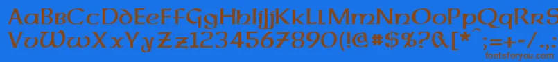 DalelandsUncial Font – Brown Fonts on Blue Background