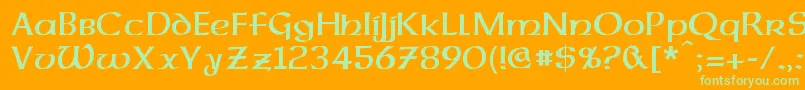 DalelandsUncial Font – Green Fonts on Orange Background