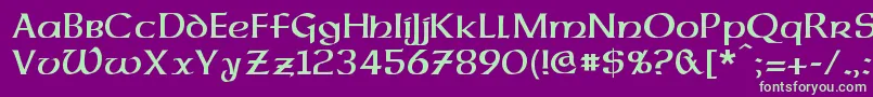 DalelandsUncial Font – Green Fonts on Purple Background