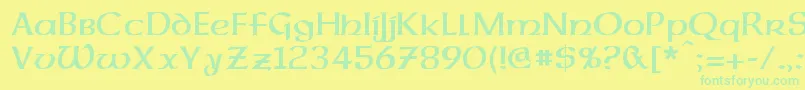 DalelandsUncial Font – Green Fonts on Yellow Background