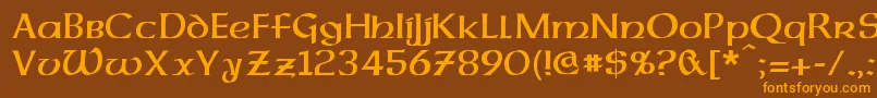 DalelandsUncial Font – Orange Fonts on Brown Background