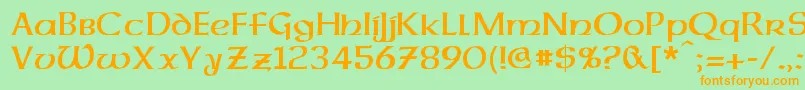 DalelandsUncial Font – Orange Fonts on Green Background