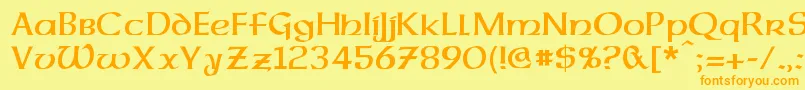 DalelandsUncial Font – Orange Fonts on Yellow Background
