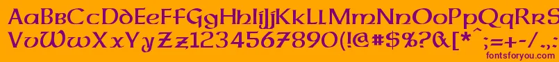 DalelandsUncial Font – Purple Fonts on Orange Background