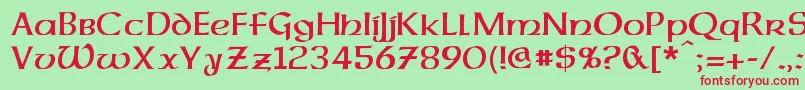 DalelandsUncial Font – Red Fonts on Green Background