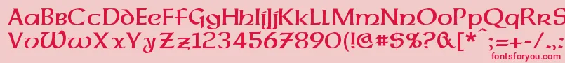 フォントDalelandsUncial – ピンクの背景に赤い文字