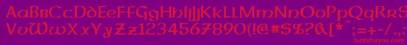 DalelandsUncial Font – Red Fonts on Purple Background