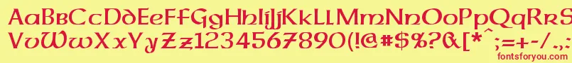 DalelandsUncial Font – Red Fonts on Yellow Background