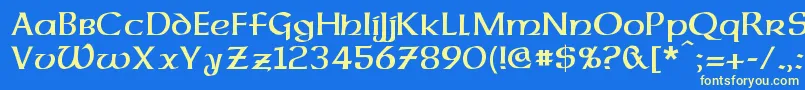 DalelandsUncial Font – Yellow Fonts on Blue Background
