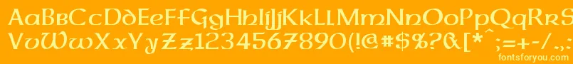 DalelandsUncial-Schriftart – Gelbe Schriften auf orangefarbenem Hintergrund