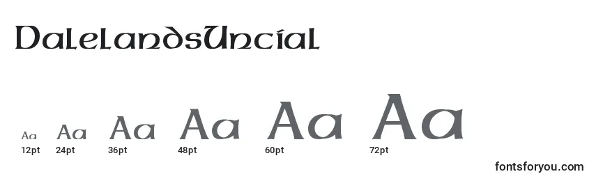 DalelandsUncial Font Sizes