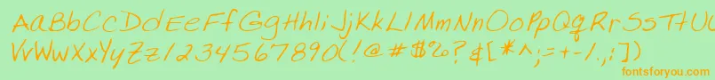LissaRegular Font – Orange Fonts on Green Background