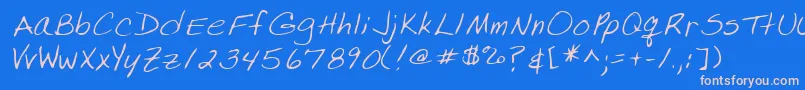 フォントLissaRegular – ピンクの文字、青い背景