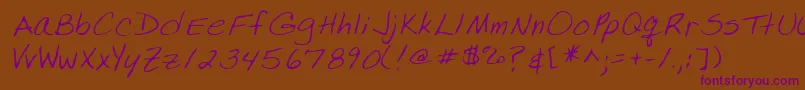 LissaRegular Font – Purple Fonts on Brown Background