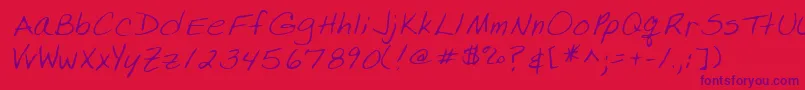 LissaRegular Font – Purple Fonts on Red Background