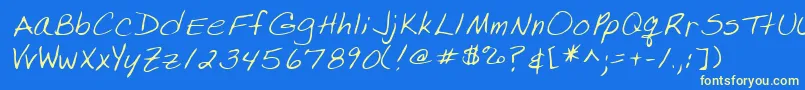 LissaRegular Font – Yellow Fonts on Blue Background