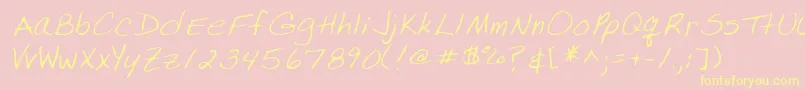 LissaRegular Font – Yellow Fonts on Pink Background