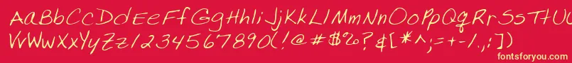 フォントLissaRegular – 黄色の文字、赤い背景