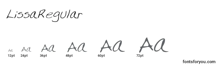 LissaRegular Font Sizes