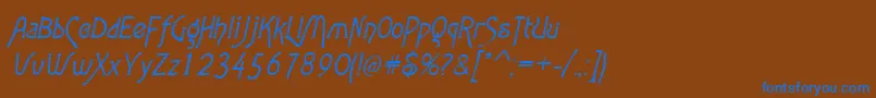AgathaItalic Font – Blue Fonts on Brown Background
