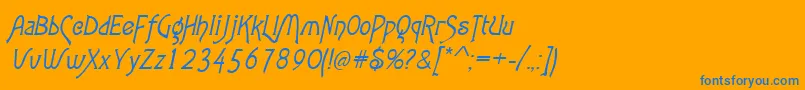 AgathaItalic Font – Blue Fonts on Orange Background