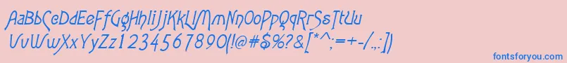 Шрифт AgathaItalic – синие шрифты на розовом фоне