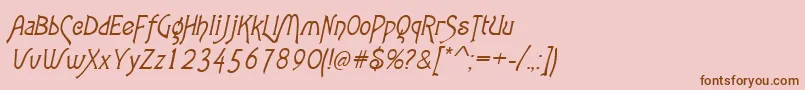 AgathaItalic-fontti – ruskeat fontit vaaleanpunaisella taustalla