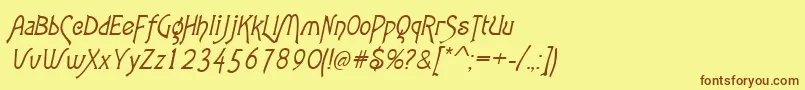 AgathaItalic-fontti – ruskeat fontit keltaisella taustalla