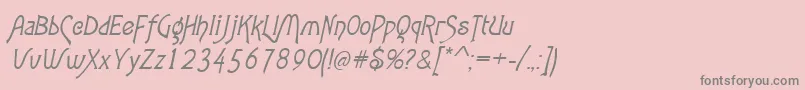 AgathaItalic Font – Gray Fonts on Pink Background