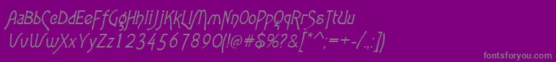 AgathaItalic-fontti – harmaat kirjasimet violetilla taustalla