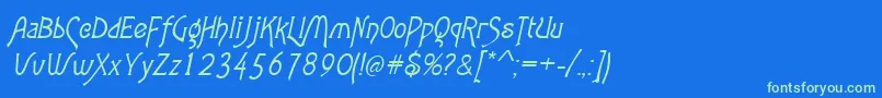 AgathaItalic Font – Green Fonts on Blue Background