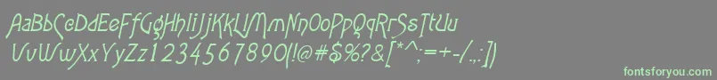 AgathaItalic Font – Green Fonts on Gray Background