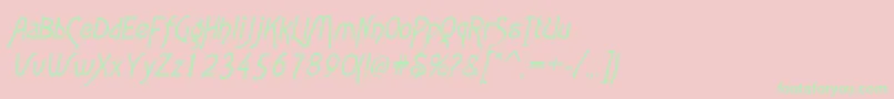 AgathaItalic-Schriftart – Grüne Schriften auf rosa Hintergrund