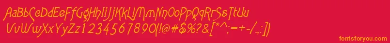 AgathaItalic Font – Orange Fonts on Red Background