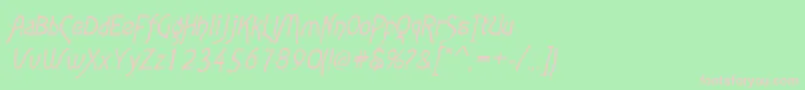 Fonte AgathaItalic – fontes rosa em um fundo verde