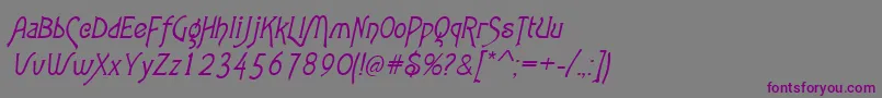 AgathaItalic Font – Purple Fonts on Gray Background