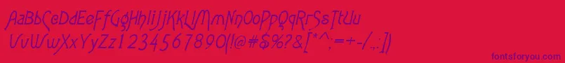 AgathaItalic Font – Purple Fonts on Red Background