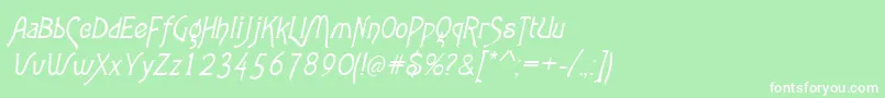 AgathaItalic Font – White Fonts on Green Background