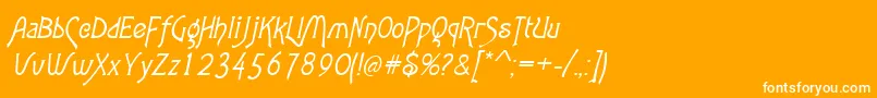 AgathaItalic Font – White Fonts on Orange Background